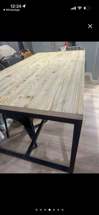 Mesa comedor madera y metal