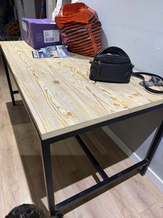 Mesa comedor madera y metal