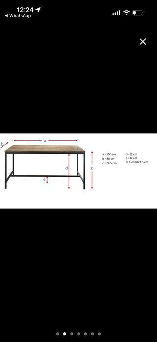 Mesa comedor madera y metal