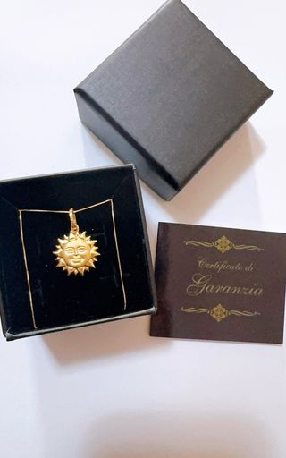 Collana con pendente sole in oro giallo 18kt 750