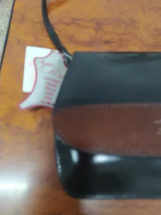 Bolso piel mujer negro y marrón