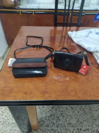 Bolso piel mujer negro y marrón