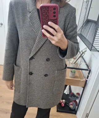 Chaquetón Zara cuadros mujer