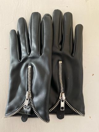 Guantes de piel con cremallera precio 39,99€
