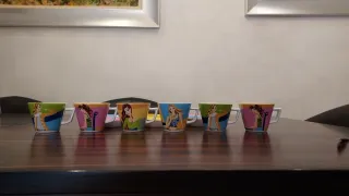 Juego 6 Tazas Café ceramica Multicolor