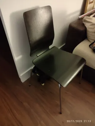 Juego 4 Sillas Comedor Madera y Metal