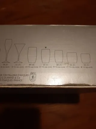 Juego de 6 vasos de cristal