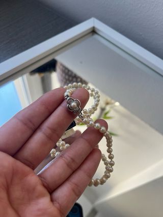 Collar Perlas Mereida 45cm Plata Blanco