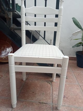 Juego de 2 sillas de cocina blancas