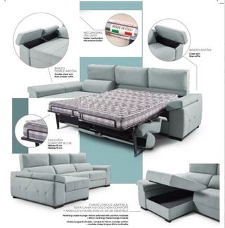 SOFÁ CAMA CON CHAISE LONGUE SIMONET