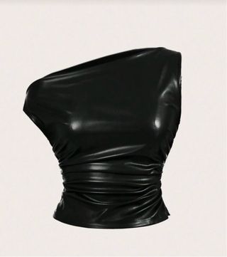 Top Shein Negro Asimétrico