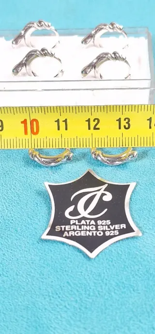 NIÑAS, Pendientes Pitón de Plata 925 y Circonitas