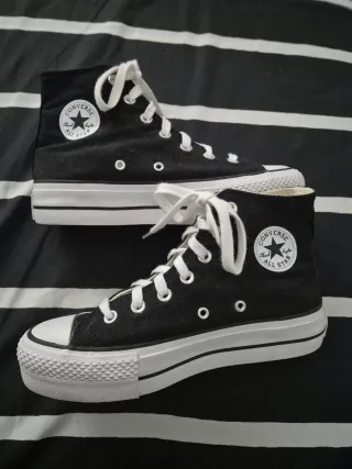 Converse plataforma negras talla 39