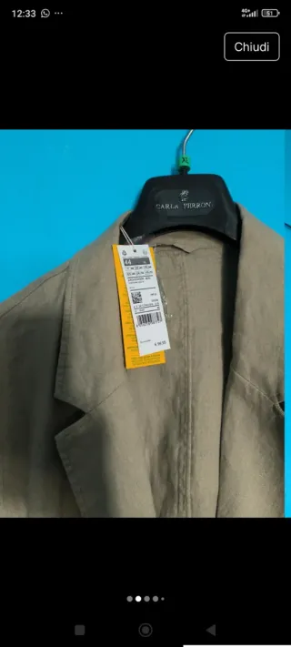 Giacca donna Benetton puro lino beige taglia