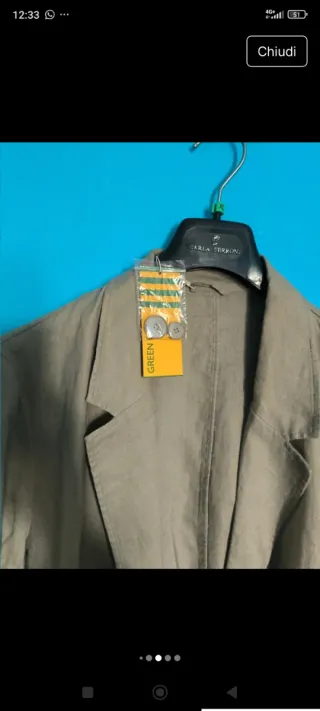 Giacca donna Benetton puro lino beige taglia