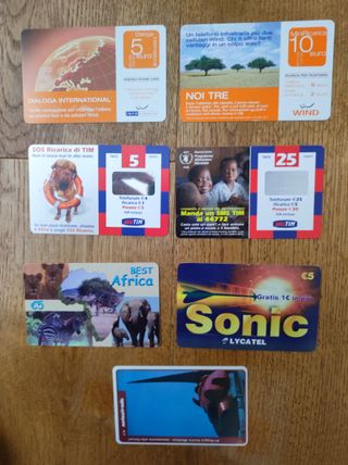Schede telefoniche/Viacard di vario genere