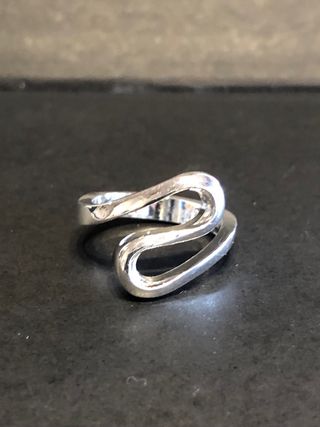 Anello onda argento regolabile