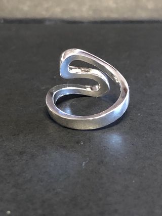 Anello onda argento regolabile