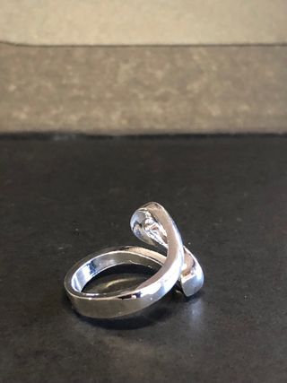 Anello onda argento regolabile