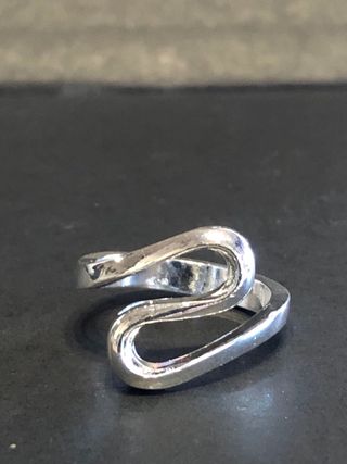 Anello onda argento regolabile