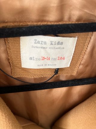 Abrigo Zara Marrón Talla S
