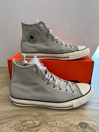 Converse All Star Piel Talla 42 Gris