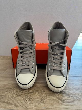 Converse All Star Piel Talla 42 Gris