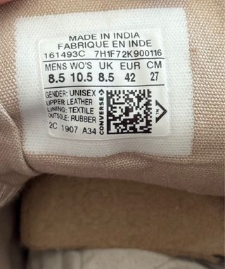 Converse All Star Piel Talla 42 Gris