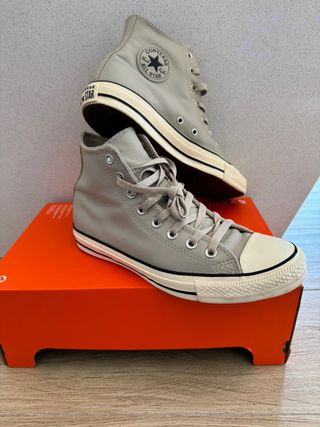 Converse All Star Piel Talla 42 Gris