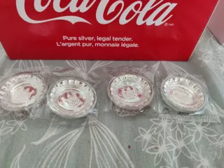 Máquina Coca-Cola Colección 4 Monedas Plata
