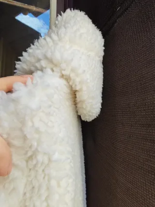 Abrigo borreguito beige/blanco