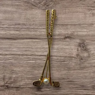 Spilla vintage golf con perla