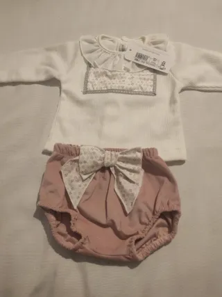Conjunto blusa y braguita bebé 3 meses