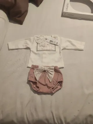 Conjunto blusa y braguita bebé 3 meses