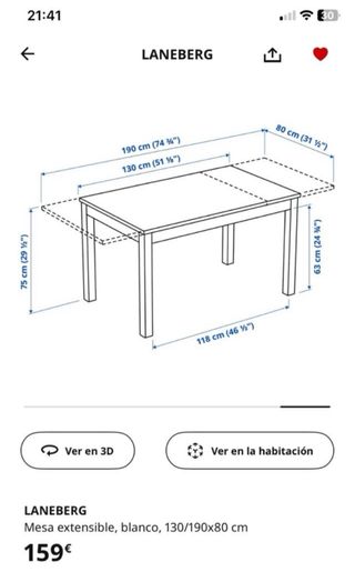 Mesa Comedor Ikea Extensible + 6 Sillas