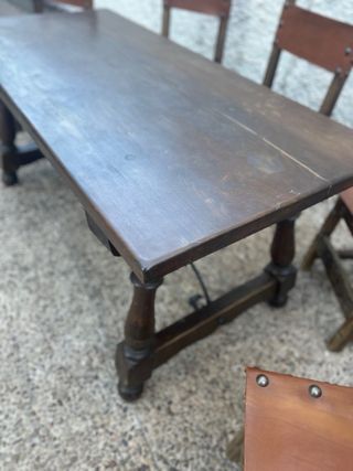 Conjunto Mesa y 4 Sillas Madera Maciza