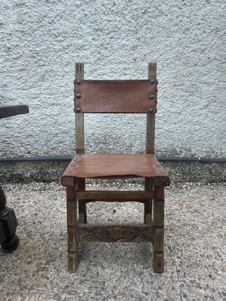 Conjunto Mesa y 4 Sillas Madera Maciza