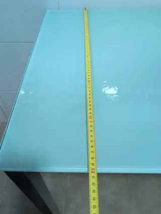 Mesa de cocina cristal y metal 60x100 cms