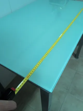 Mesa de cocina cristal y metal 60x100 cms