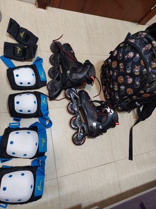 Set Patines Roller Infantil y protecciones