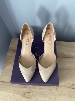 Zapatos tacón Violeta Beige Ceremonia