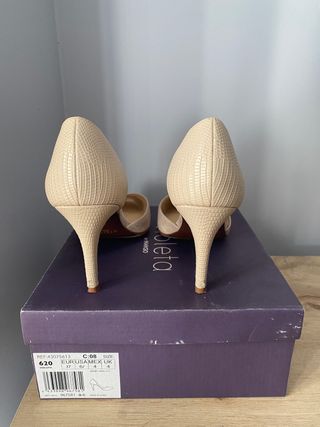 Zapatos tacón Violeta Beige Ceremonia