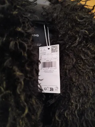 Abrigo Mango Polipiel Negro Nuevo