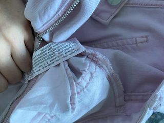 Pantalón vaquero Bershka tiro alto rosa