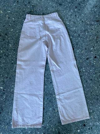 Pantalón vaquero Bershka tiro alto rosa