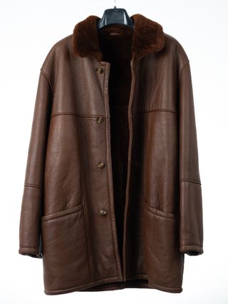 Abrigo de piel ovina marrón Talla 54