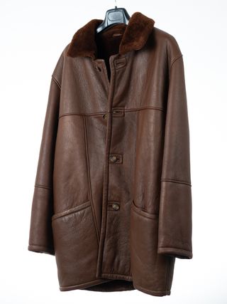 Abrigo de piel ovina marrón Talla 54