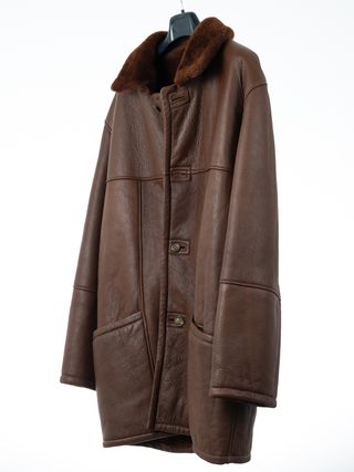 Abrigo de piel ovina marrón Talla 54