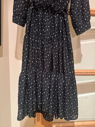 Vestido Zara lunares negro talla XS