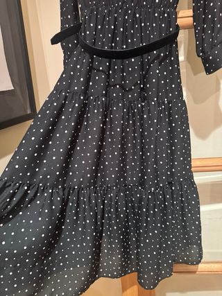 Vestido Zara lunares negro talla XS